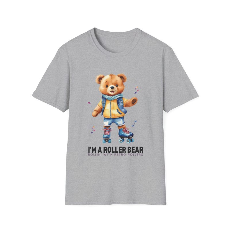 Retro Roller Bears (Design A) ADULTS Unisex Softstyle T-Shirt - Image 4