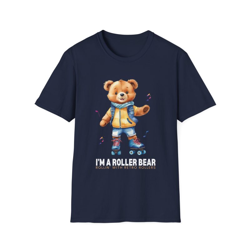 Retro Roller Bears (Design A) ADULTS Unisex Softstyle T-Shirt - Image 10
