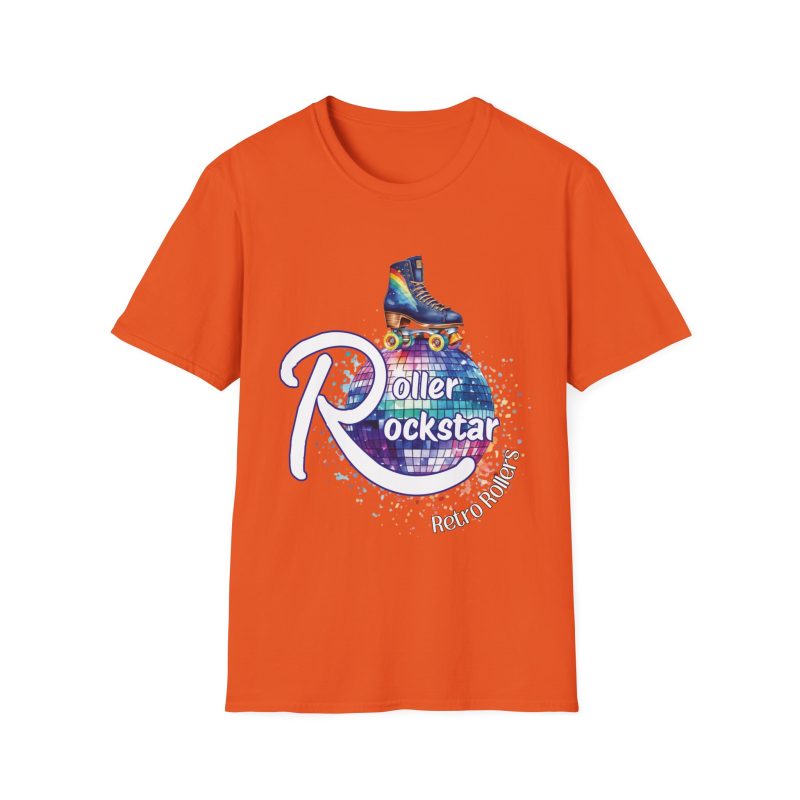 Roller Rockstar Retro Rollers - ADULTS Unisex Softstyle T-Shirt - Image 5