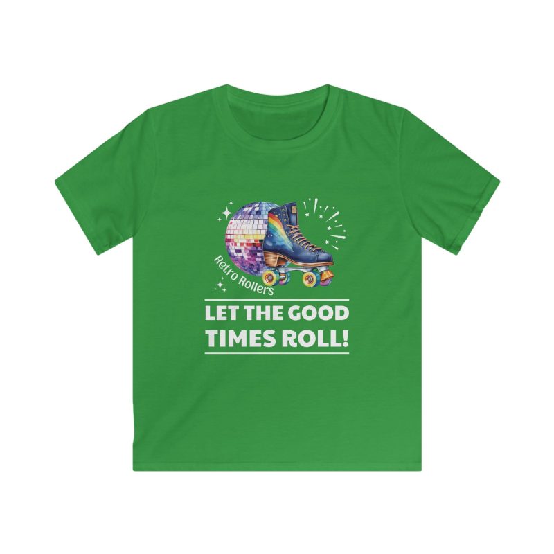 Retro Rollers Let the Good Times Roll: KIDS Softstyle T-Shirt - Image 3