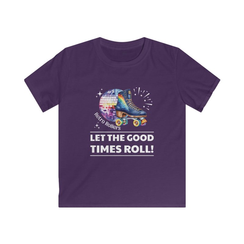 Retro Rollers Let the Good Times Roll: KIDS Softstyle T-Shirt - Image 7