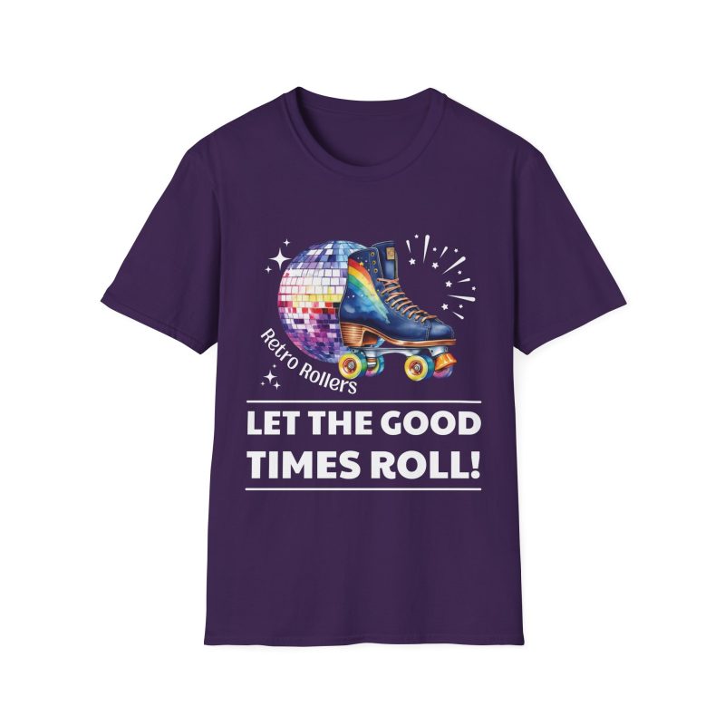 Retro Rollers: Let The Good Times Roll ADULTS Unisex Softstyle T-Shirt - Image 11
