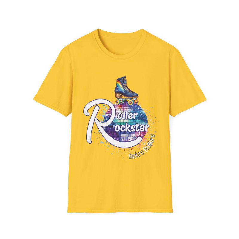 Roller Rockstar Retro Rollers - ADULTS Unisex Softstyle T-Shirt - Image 6
