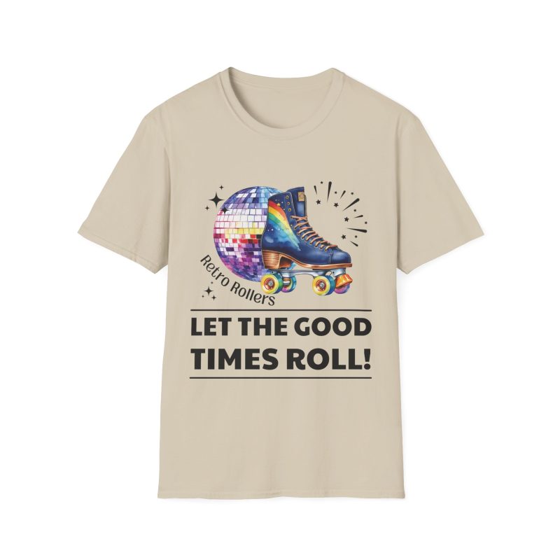 Retro Rollers: Let The Good Times Roll ADULTS Unisex Softstyle T-Shirt - Image 3