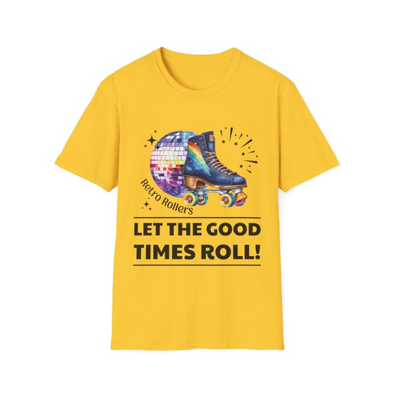 Retro Rollers: Let The Good Times Roll ADULTS Unisex Softstyle T-Shirt - Image 6