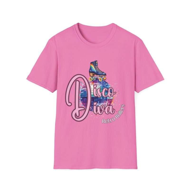 Disco Diva Retro Rollers ADULTS Unisex Softstyle T-Shirt - Image 12