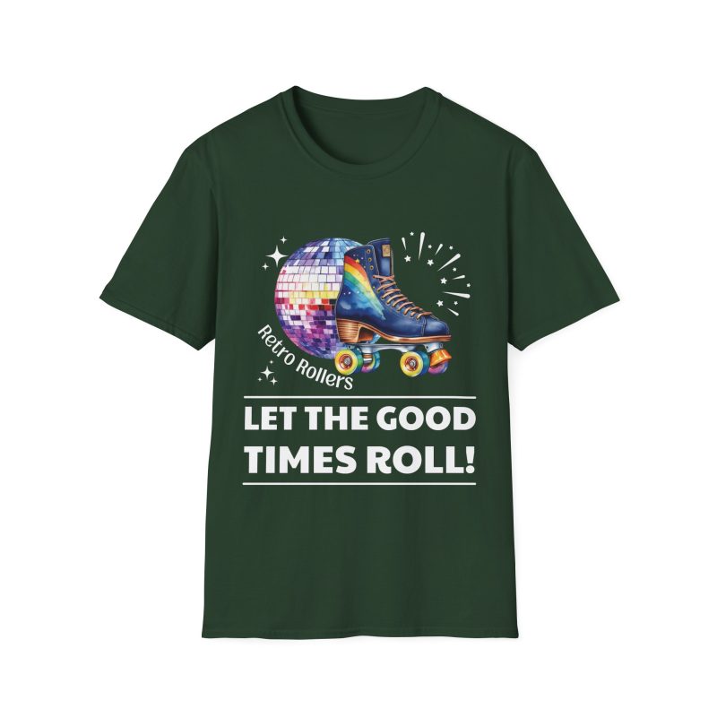 Retro Rollers: Let The Good Times Roll ADULTS Unisex Softstyle T-Shirt - Image 17