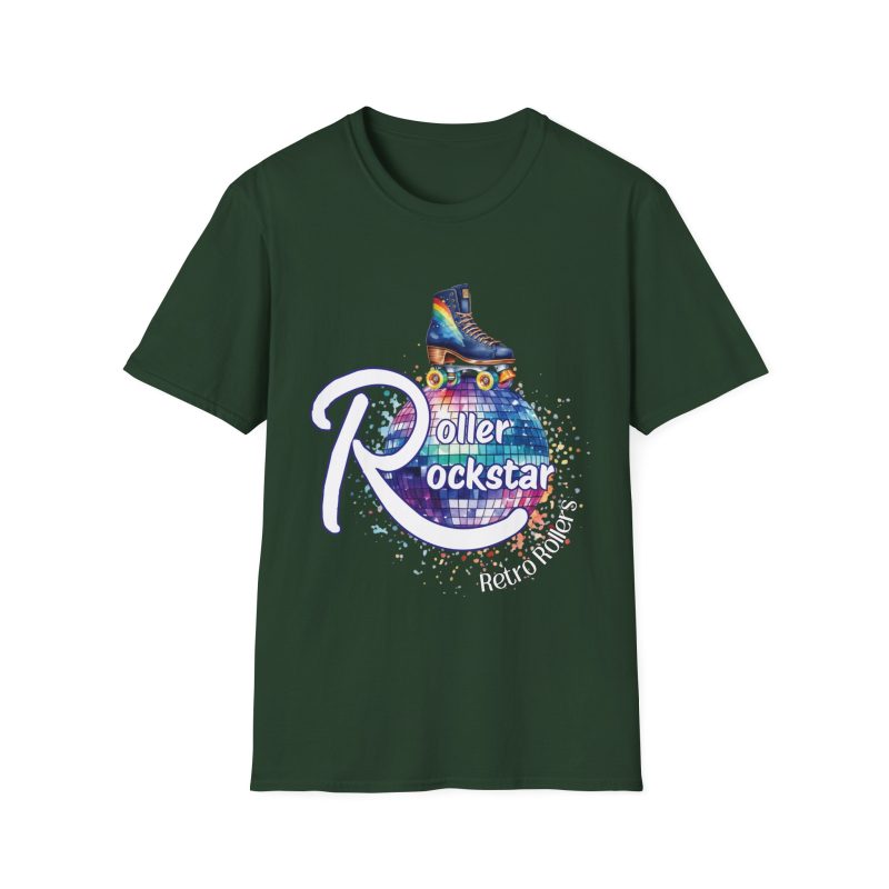 Roller Rockstar Retro Rollers - ADULTS Unisex Softstyle T-Shirt - Image 17