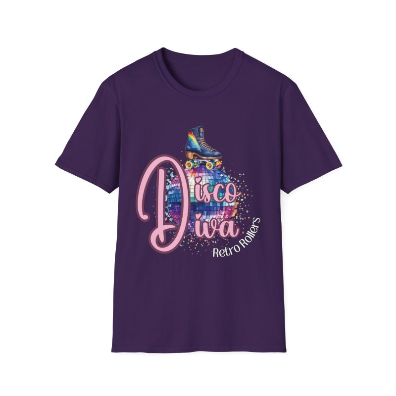 Disco Diva Retro Rollers ADULTS Unisex Softstyle T-Shirt - Image 11