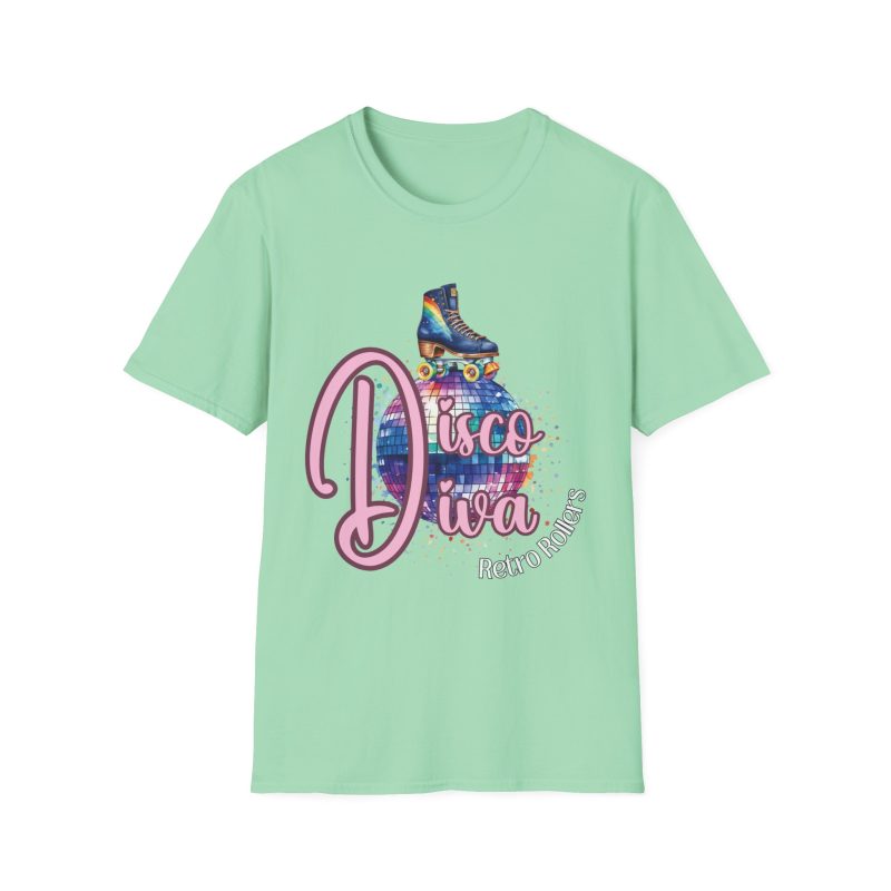 Disco Diva Retro Rollers ADULTS Unisex Softstyle T-Shirt - Image 7