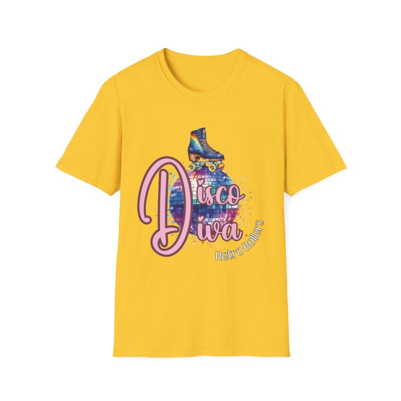 Disco Diva Retro Rollers ADULTS Unisex Softstyle T-Shirt - Image 6