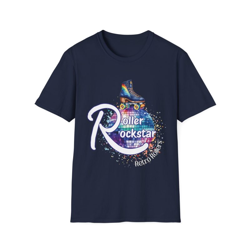 Roller Rockstar Retro Rollers - ADULTS Unisex Softstyle T-Shirt - Image 10