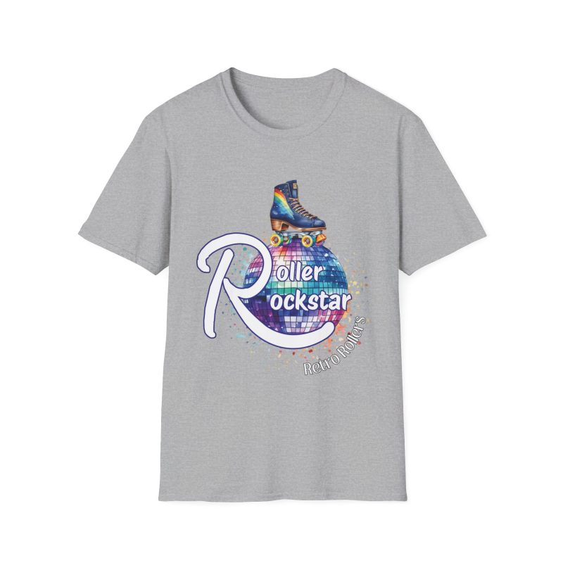 Roller Rockstar Retro Rollers - ADULTS Unisex Softstyle T-Shirt - Image 4