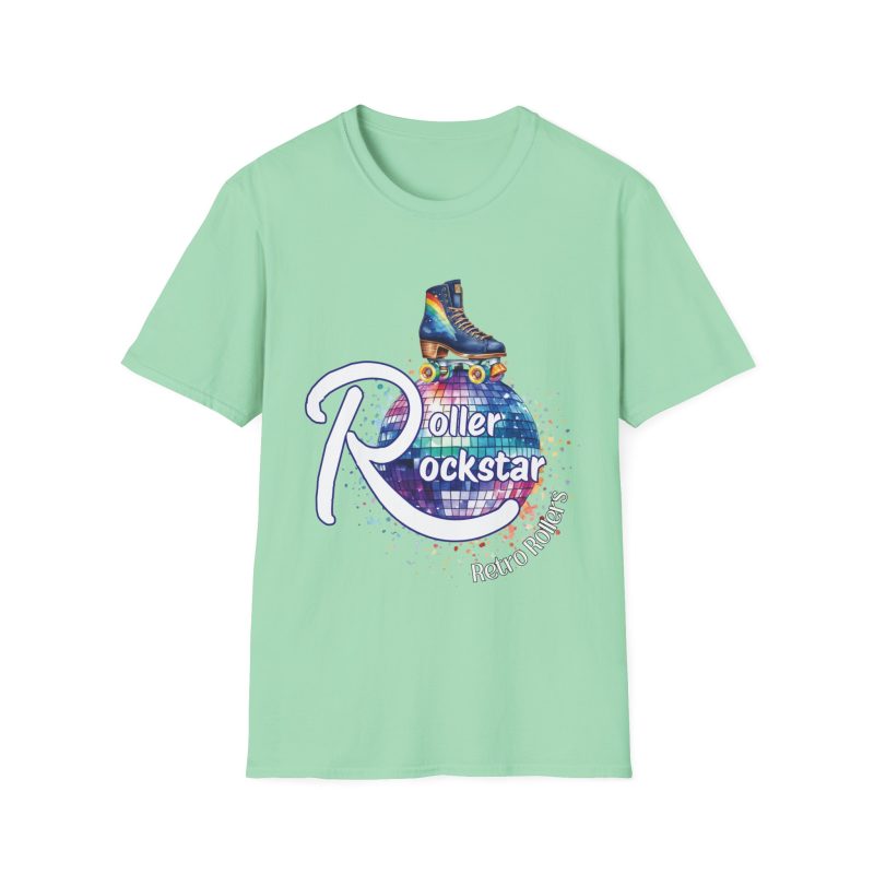Roller Rockstar Retro Rollers - ADULTS Unisex Softstyle T-Shirt - Image 7