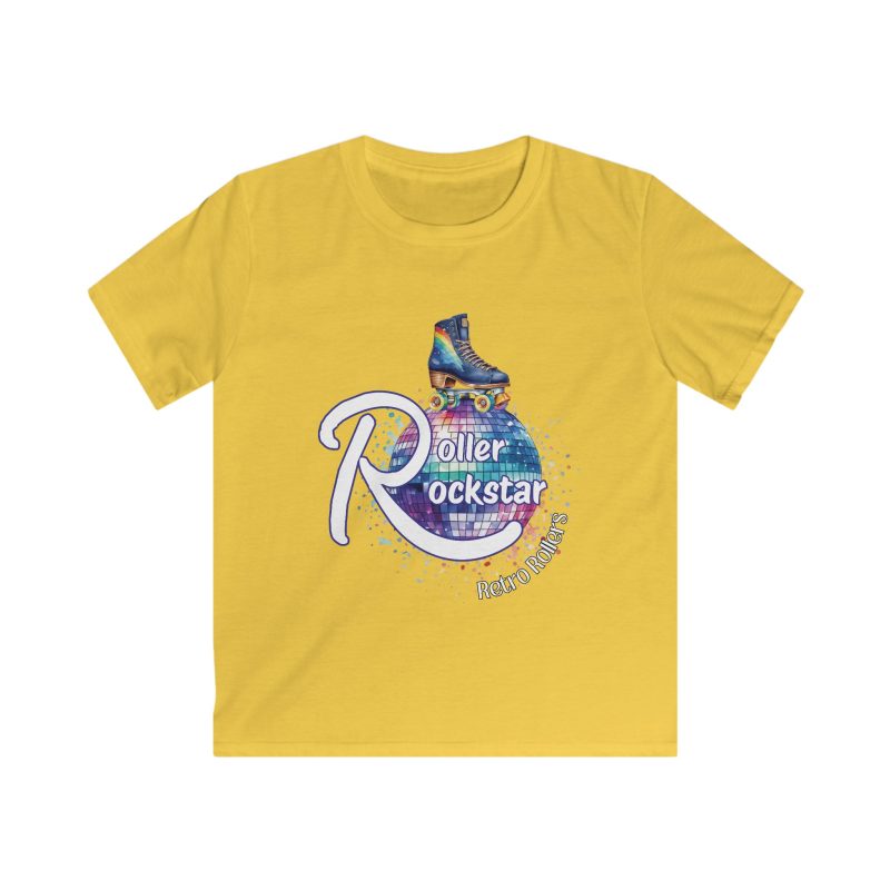 Roller Rockstar Retro Rollers KIDS Softstyle T-Shirt - Image 2