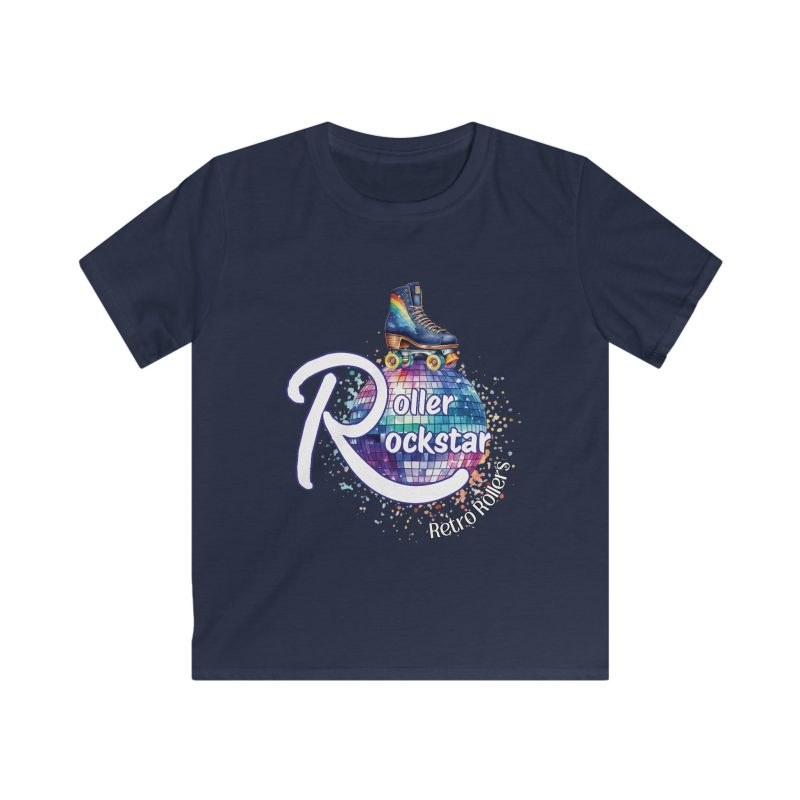 Roller Rockstar Retro Rollers KIDS Softstyle T-Shirt - Image 6