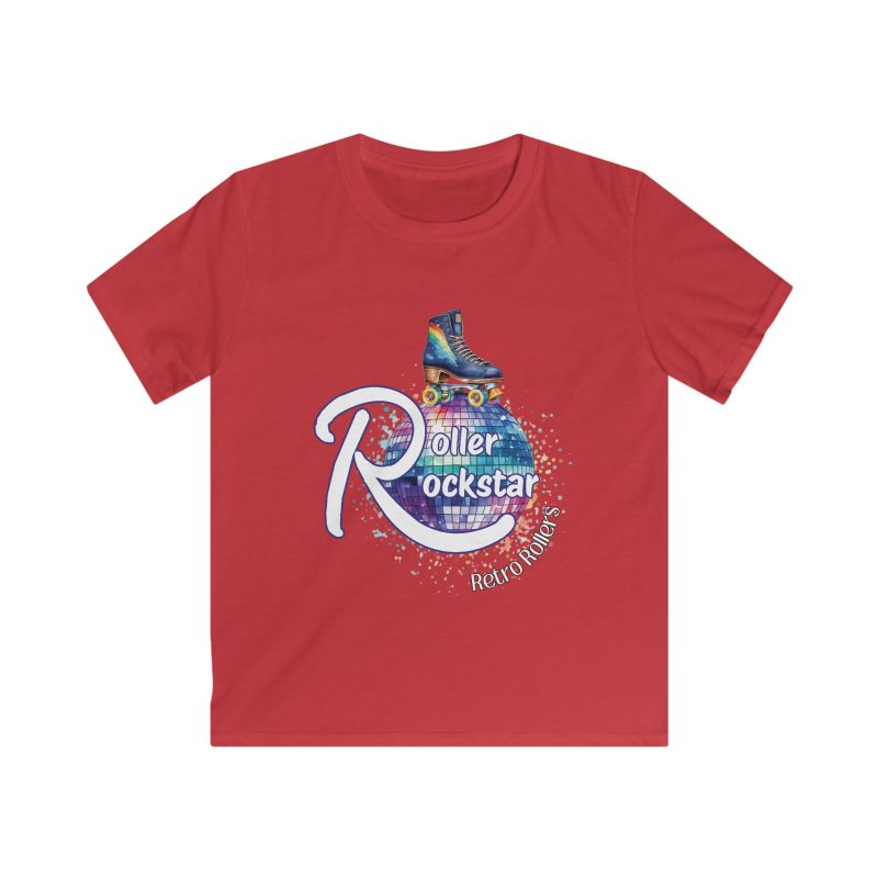 Roller Rockstar Retro Rollers KIDS Softstyle T-Shirt - Image 8