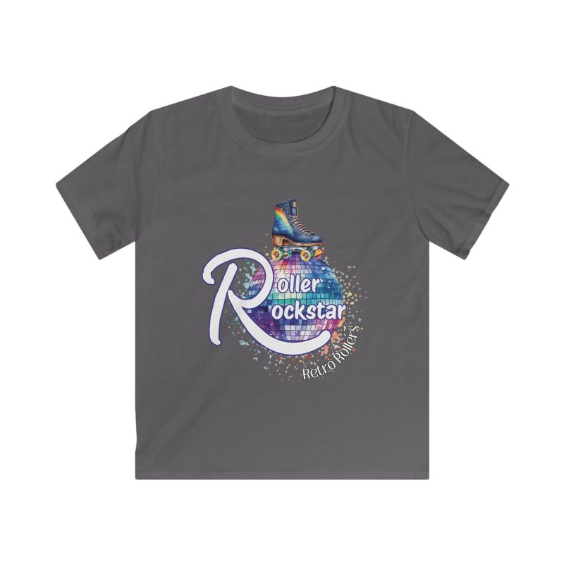 Roller Rockstar Retro Rollers KIDS Softstyle T-Shirt - Image 10