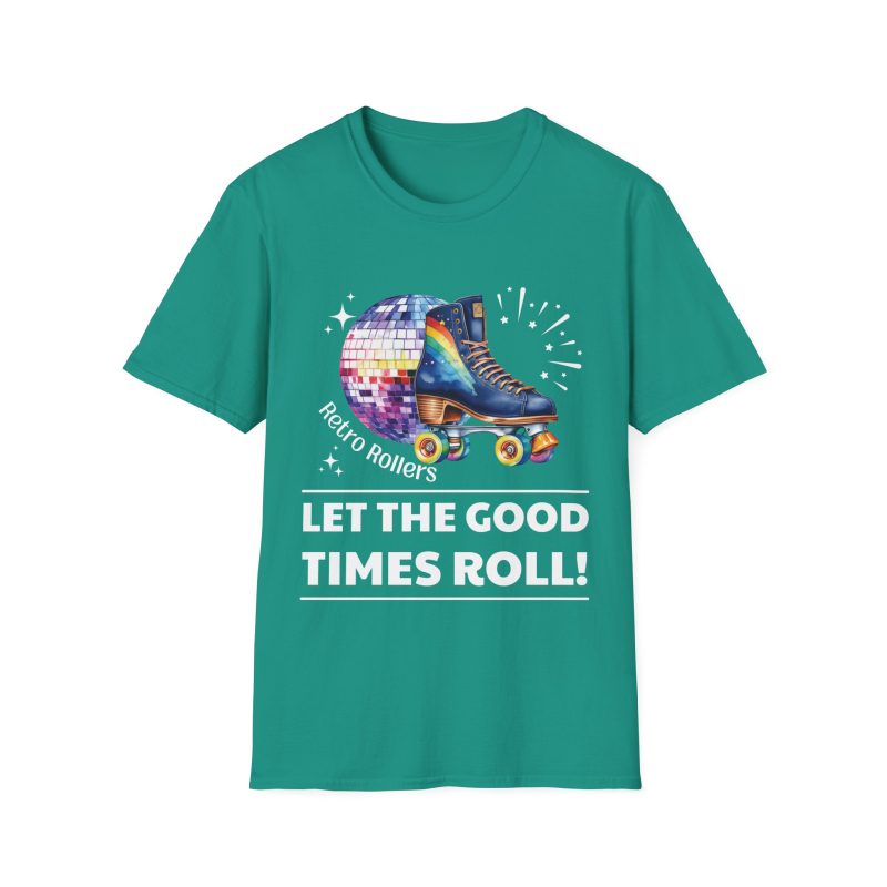 Retro Rollers: Let The Good Times Roll ADULTS Unisex Softstyle T-Shirt - Image 8