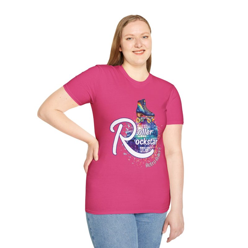 Roller Rockstar Retro Rollers - ADULTS Unisex Softstyle T-Shirt - Image 14