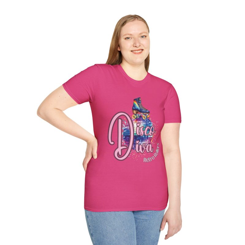 Disco Diva Retro Rollers ADULTS Unisex Softstyle T-Shirt - Image 14