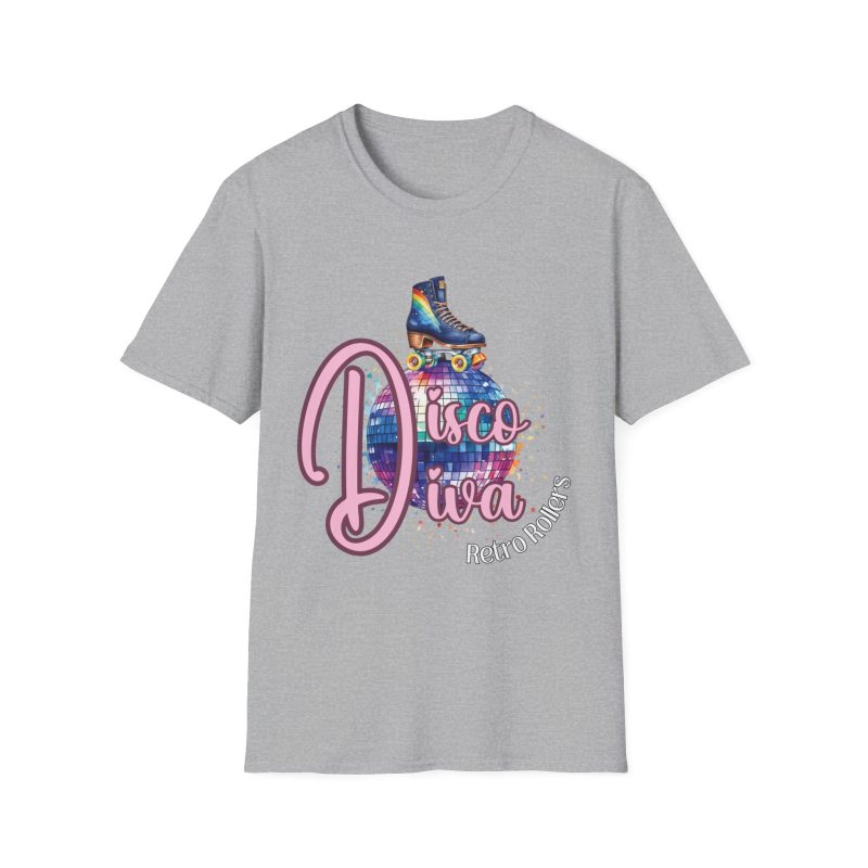 Disco Diva Retro Rollers ADULTS Unisex Softstyle T-Shirt - Image 4