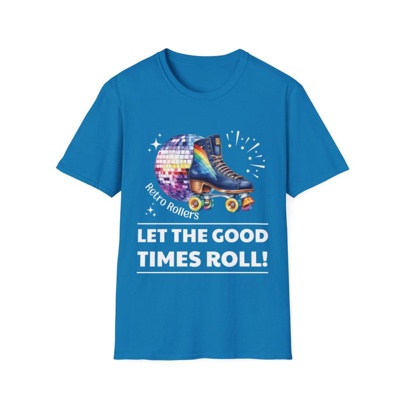 Retro Rollers: Let The Good Times Roll ADULTS Unisex Softstyle T-Shirt - Image 9