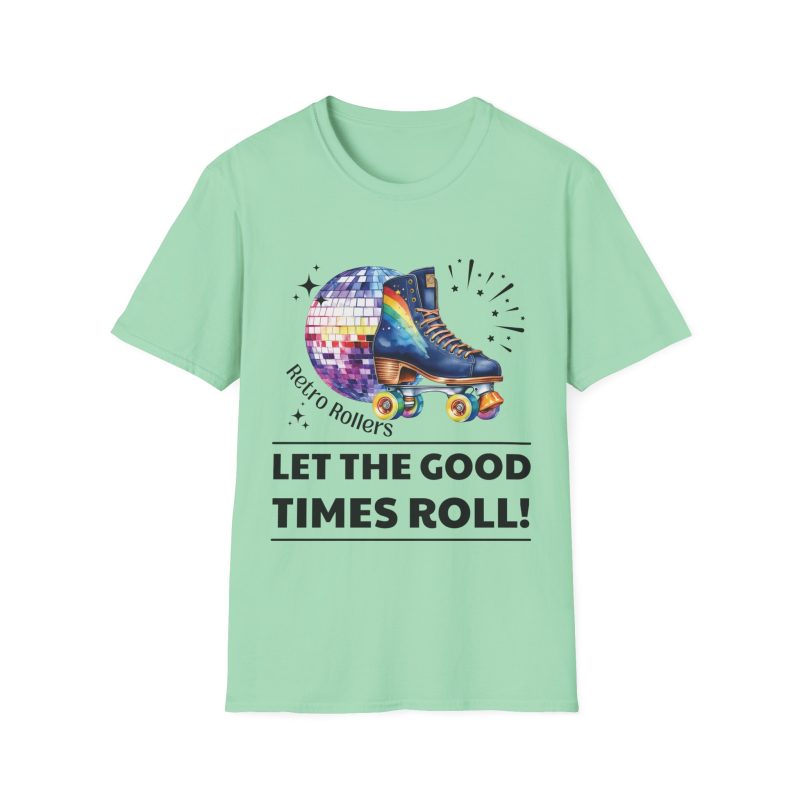 Retro Rollers: Let The Good Times Roll ADULTS Unisex Softstyle T-Shirt - Image 7