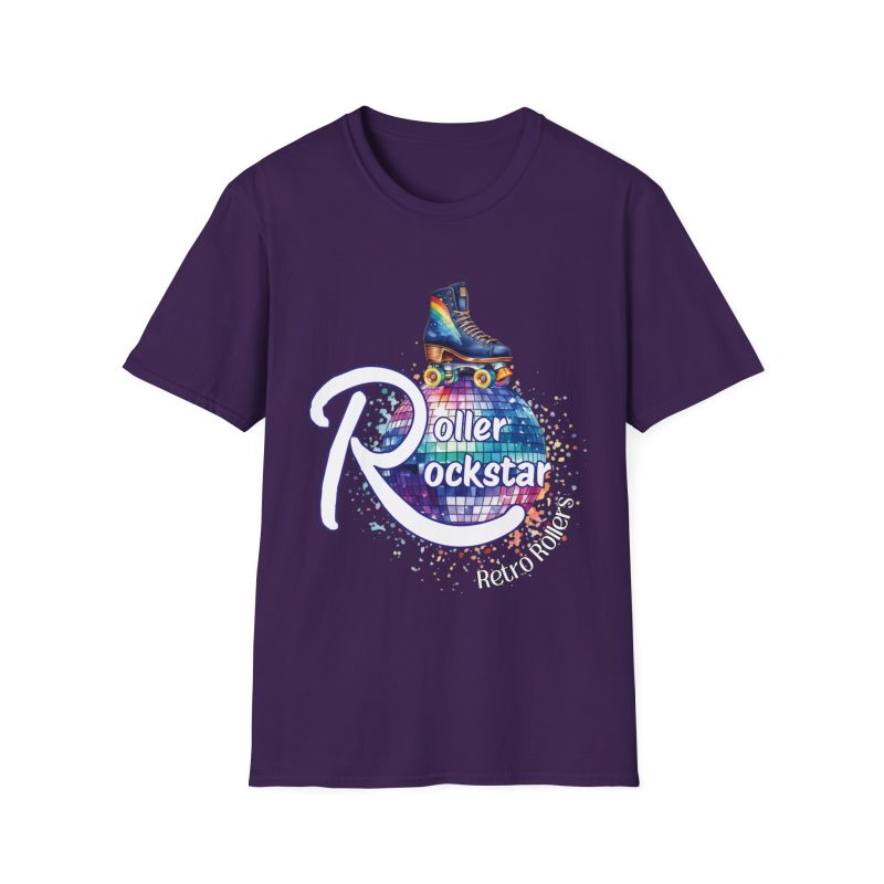Roller Rockstar Retro Rollers - ADULTS Unisex Softstyle T-Shirt - Image 11