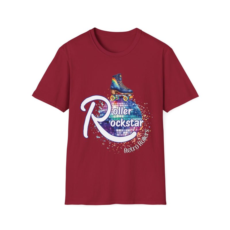 Roller Rockstar Retro Rollers - ADULTS Unisex Softstyle T-Shirt - Image 16