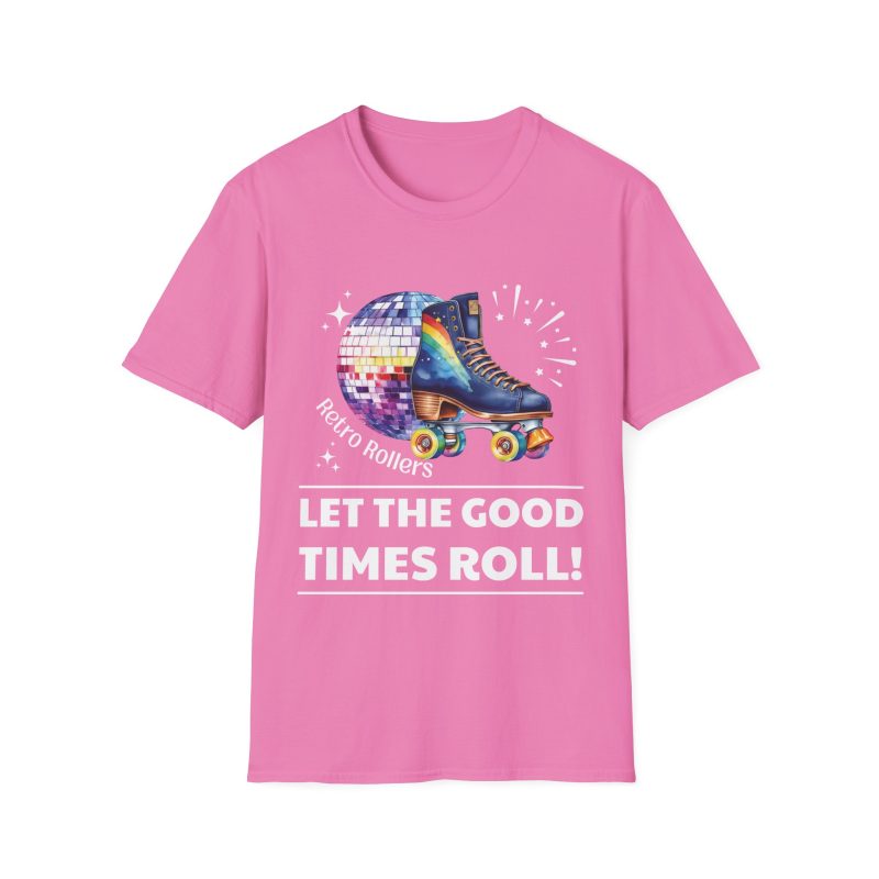 Retro Rollers: Let The Good Times Roll ADULTS Unisex Softstyle T-Shirt - Image 12