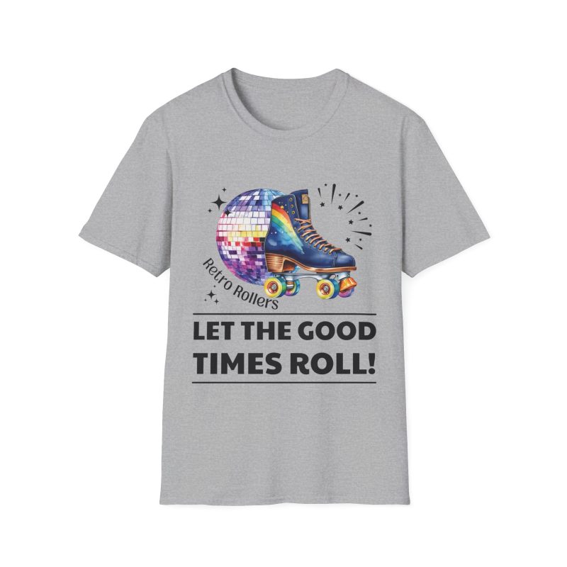 Retro Rollers: Let The Good Times Roll ADULTS Unisex Softstyle T-Shirt - Image 4
