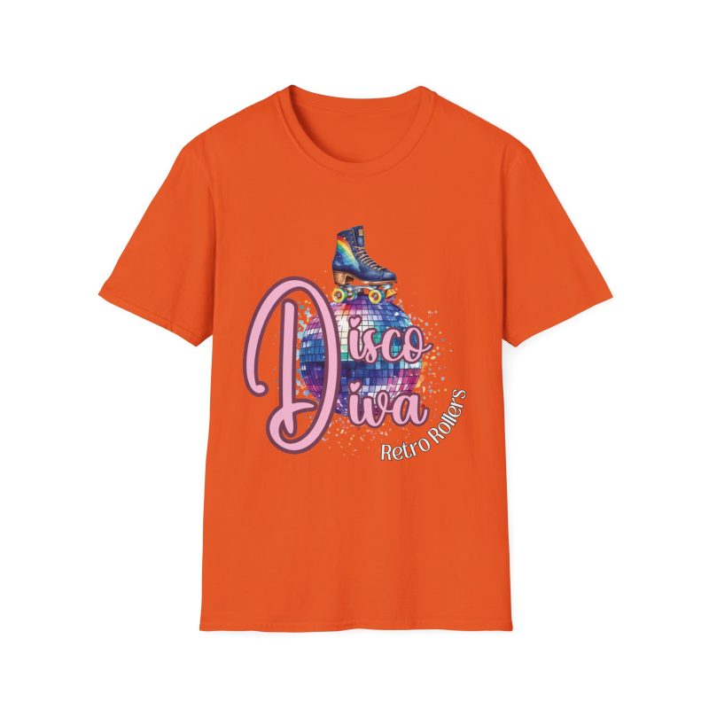 Disco Diva Retro Rollers ADULTS Unisex Softstyle T-Shirt - Image 5