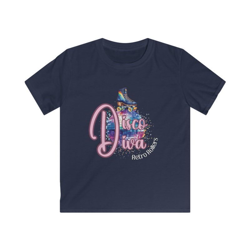 Disco Diva Retro Rollers KIDS Softstyle T-Shirt - Image 6