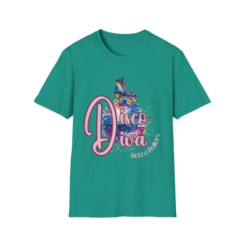 Disco Diva Retro Rollers ADULTS Unisex Softstyle T-Shirt - Image 8