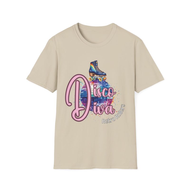 Disco Diva Retro Rollers ADULTS Unisex Softstyle T-Shirt - Image 3