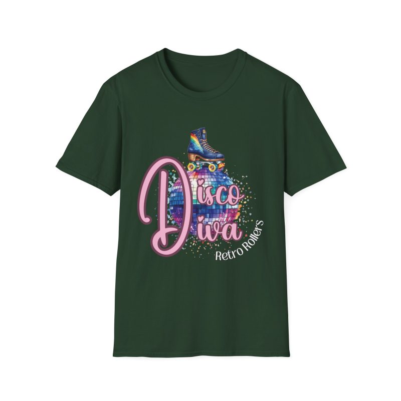 Disco Diva Retro Rollers ADULTS Unisex Softstyle T-Shirt - Image 17