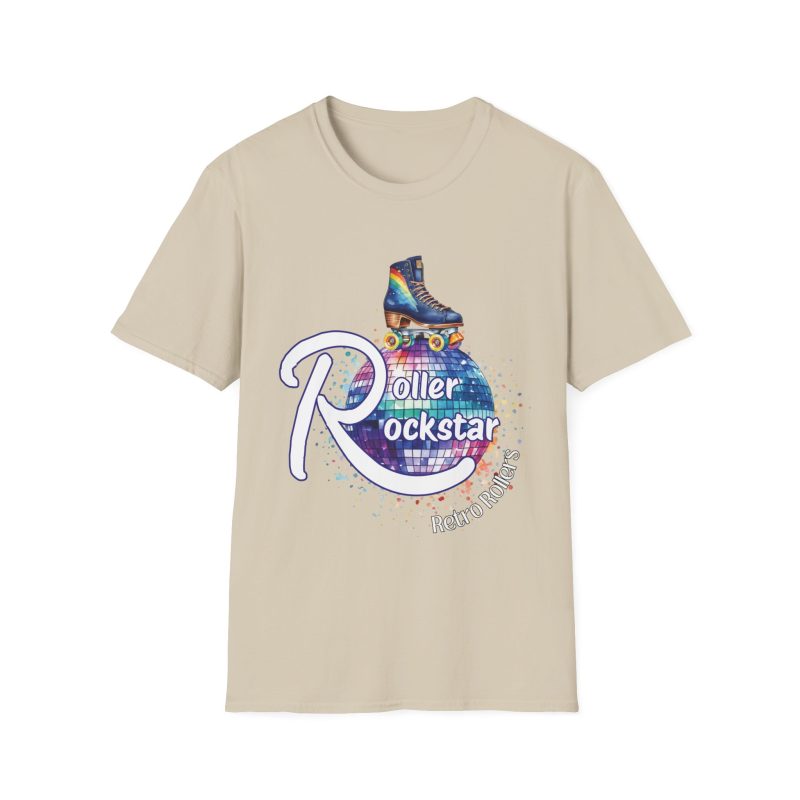Roller Rockstar Retro Rollers - ADULTS Unisex Softstyle T-Shirt - Image 3