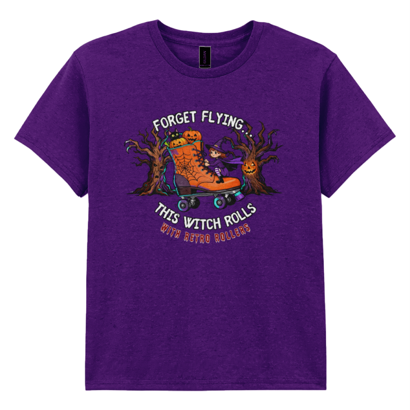 KIDS: Forget Flying... This Witch Roll With Retro Rollers Gildan