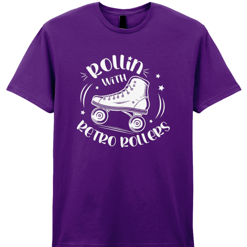 ADULTS Rollin' With Retro Rollers (Plain) Gildan SoftStyle® Ringspun T-Shirt