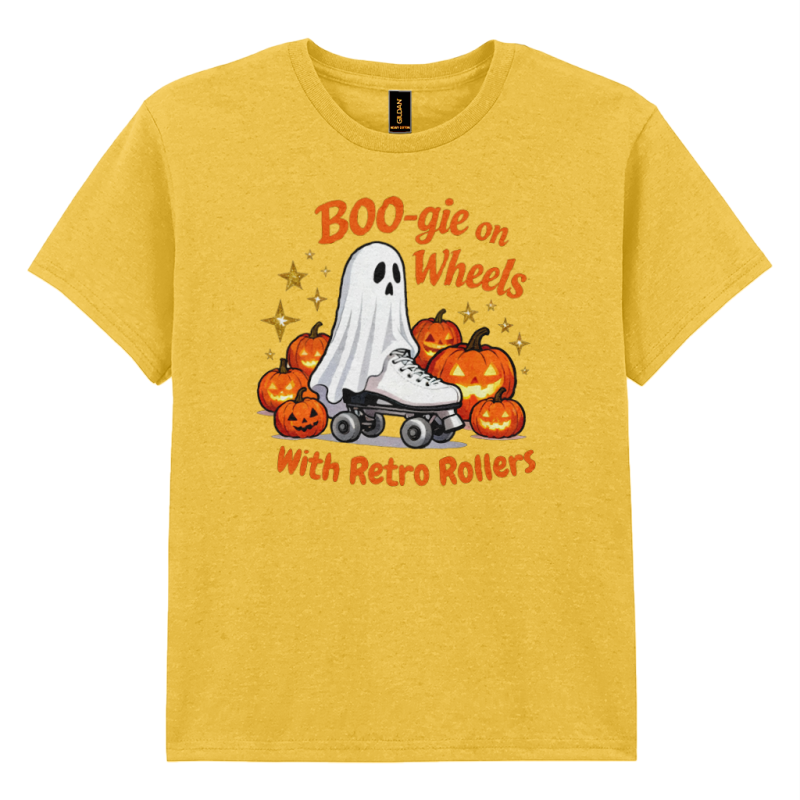 KIDS: Boo-gie On Wheels With Retro Rollers Gildan Kids SoftStyle® Ringspun T-Shirt