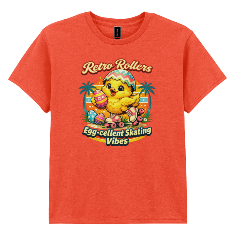 KIDS: Egg-cellent Skating vibes - Gildan Kids SoftStyle Ringspun T-Shirt