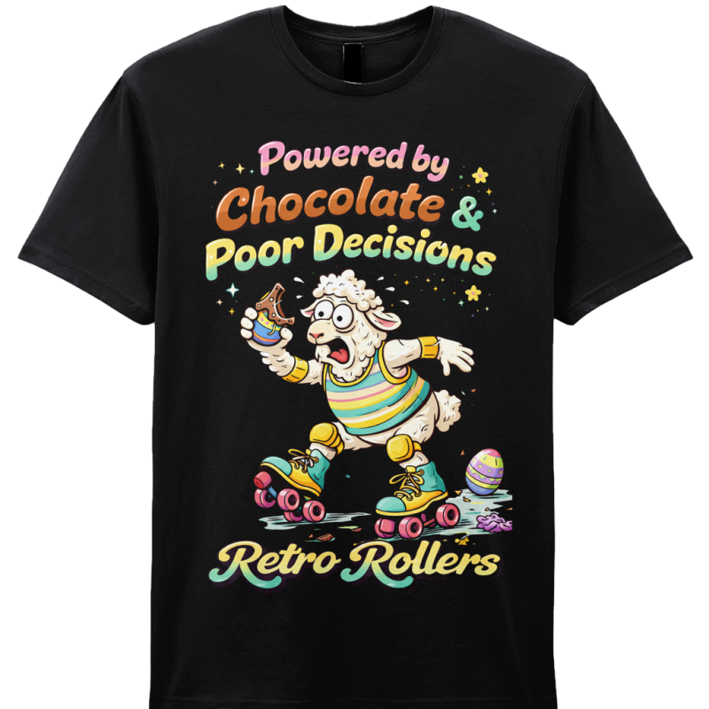 ADULTS: Powered By Chocolate & Poor Decisions - Gildan SoftStyle® Ringspun T-Shirt