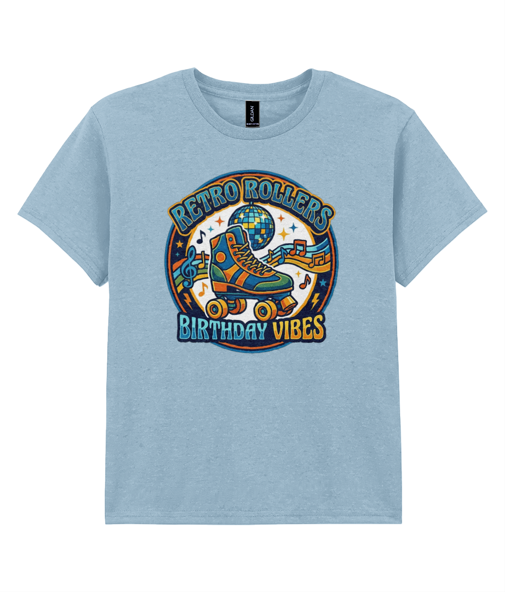 KIDS: Birthday Vibes Badge Blue - Gildan Kids SoftStyle Ringspun T-Shirt