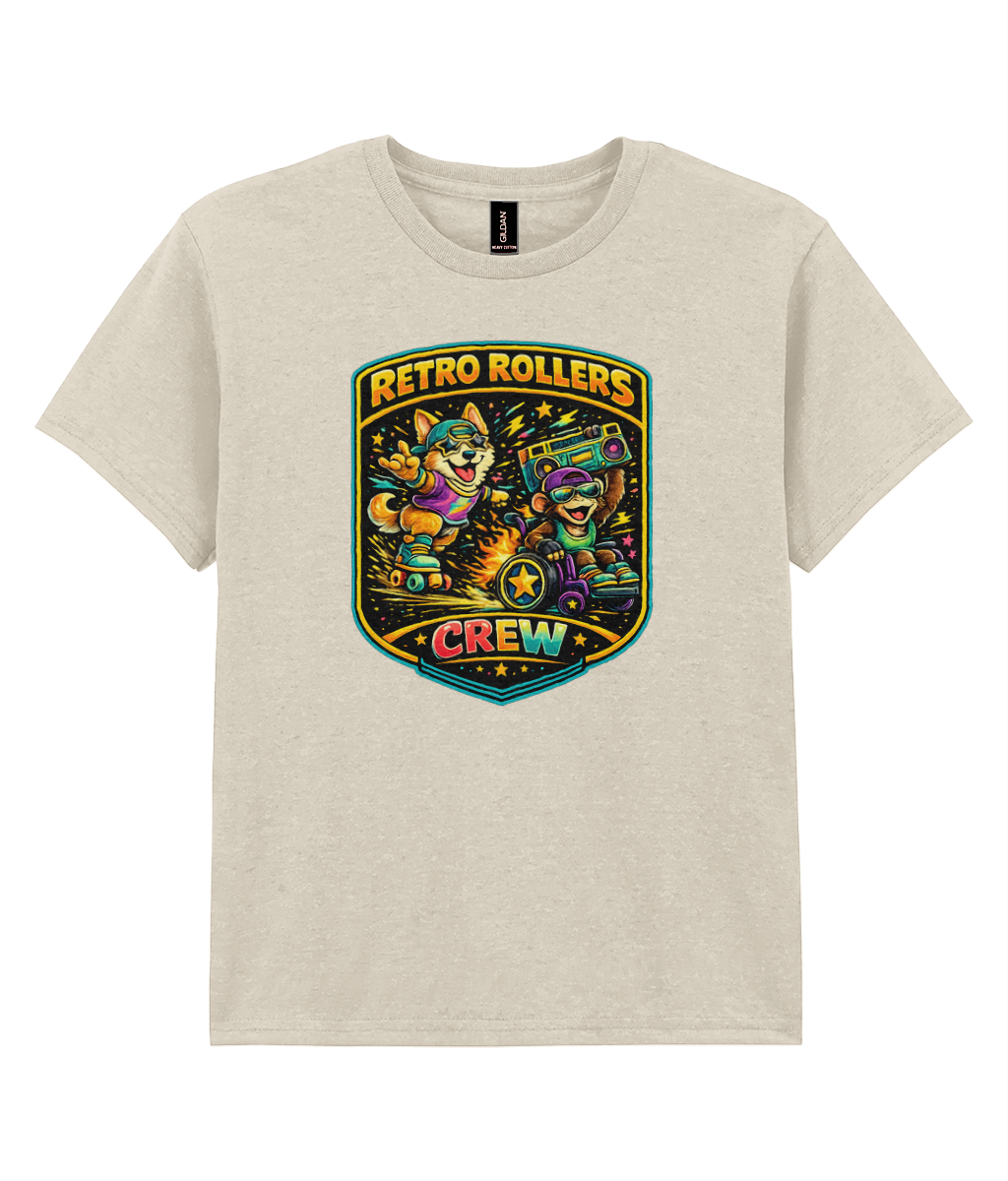 KIDS: RABBLE Wheelchair (Fox & Chimp) - Gildan Kids SoftStyle Ringspun T-Shirt