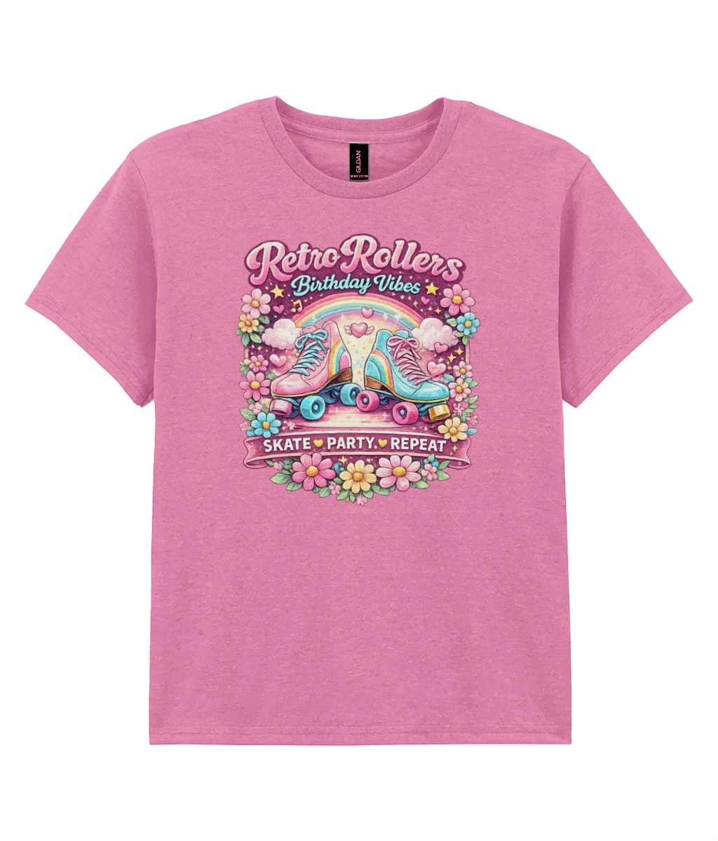 KIDS: Floral Birthday Vibes - Gildan Kids SoftStyle Ringspun T-Shirt Birthday Vibes Floral
